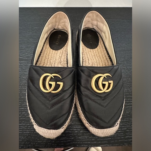 LEATHER ESPADRILLE WITH DOUBLE G - Picture 1 of 4
